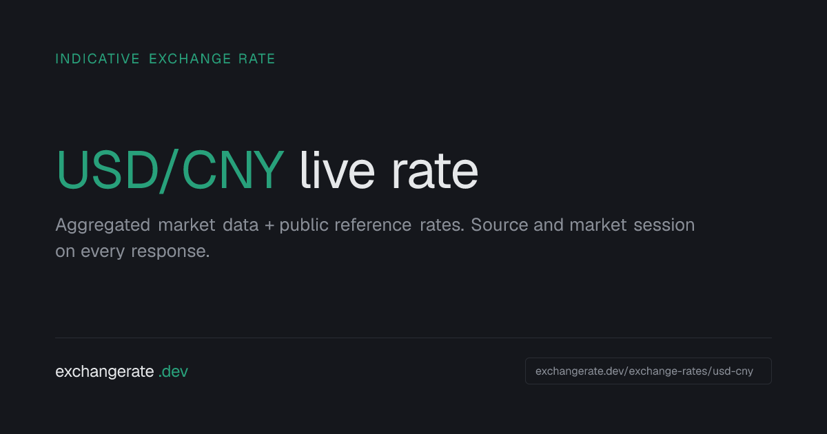 USD to CNY Converter & Exchange Rate | exchangerate.dev